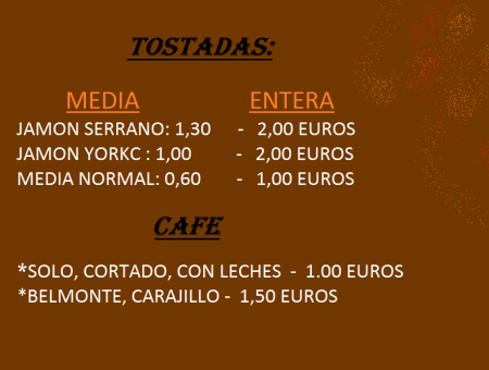 TOSTADAS Y CAFES.